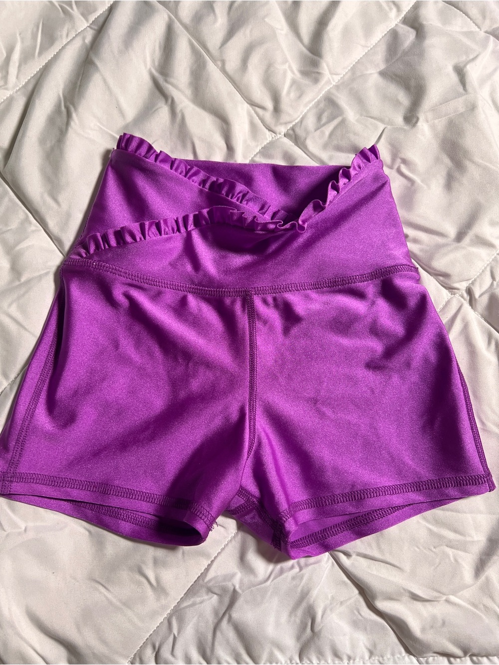 Tiger Friday Purple Ruffle Waist Dance Shorts Adult XS